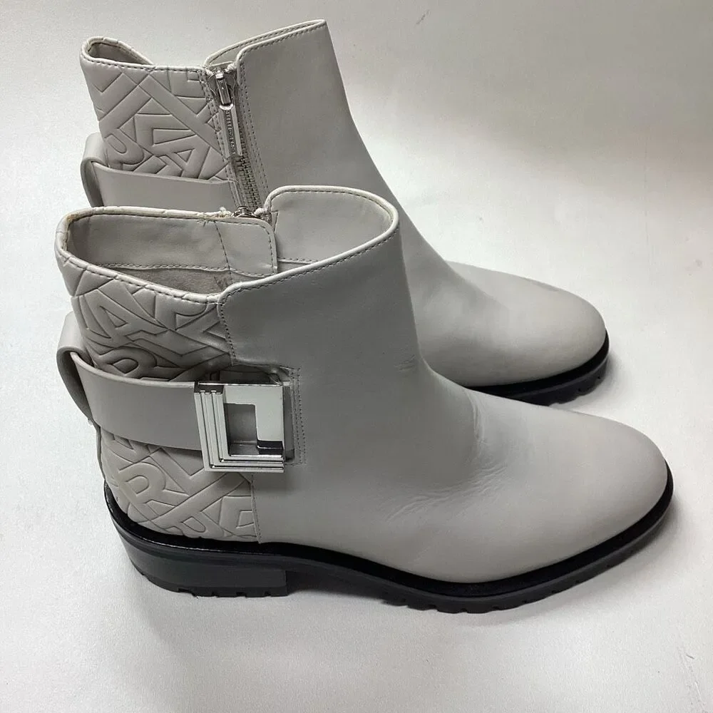 Karl Lagerfeld Paris Vara buckled zip ankle booties‎ size 8.5